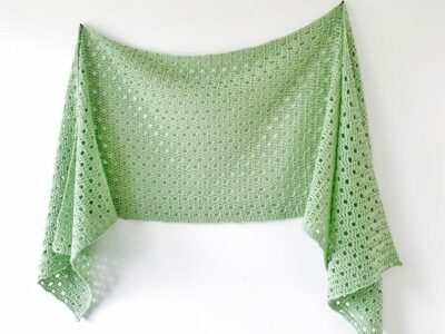 crochet Dewdrop Sideways Shawl free pattern