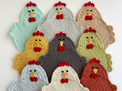 crochet the Swanky Chicken Trivet Potholder easy pattern