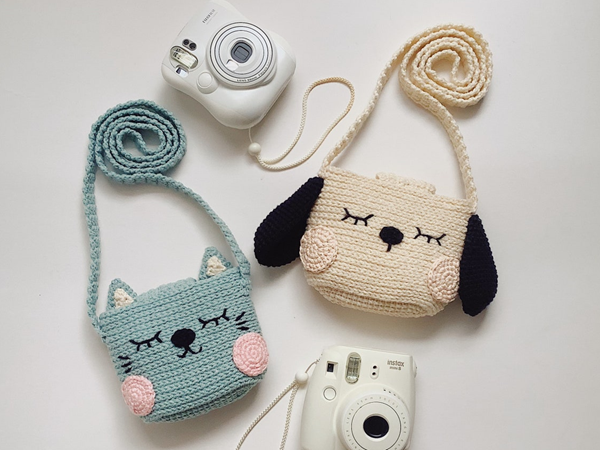 crochet Cat Dog Polaroid Case easy pattern