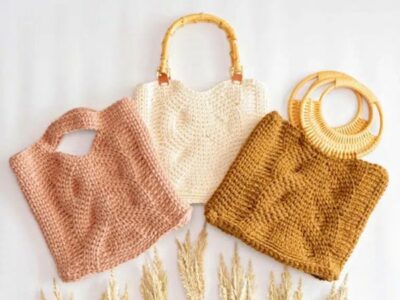 crochet Royal Antler Mock Cable Bag free pattern