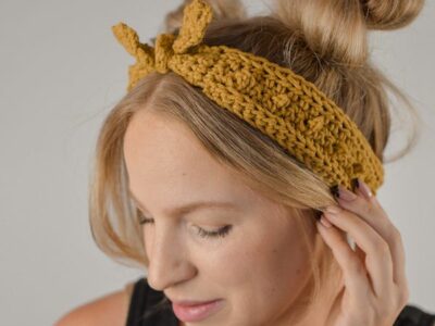 crochet Skinny Picot Headband free pattern