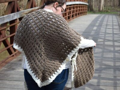 crochet Snowbound Tassel Ruana free pattern