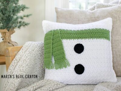 crochet Snowman Pillow free pattern