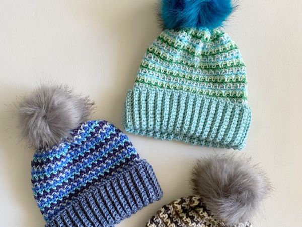 crochet Big Donut Mesh Stitch Hat free pattern
