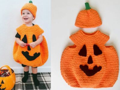 crochet Jack-o-Lantern Halloween Costume free pattern