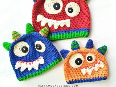 crochet Monster Beanie free pattern