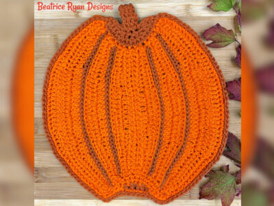 crochet Pumpkin Dishcloth free pattern