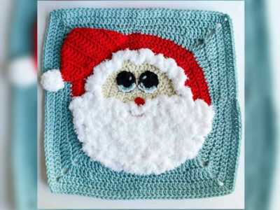 crochet Santa Granny Square free pattern