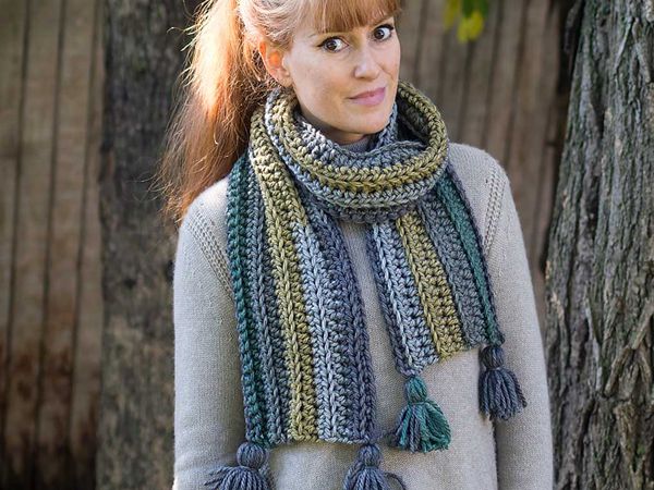 crochet Self Striping Scarf free pattern