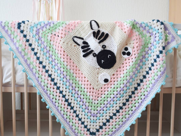 crochet Zebra Blanket free pattern