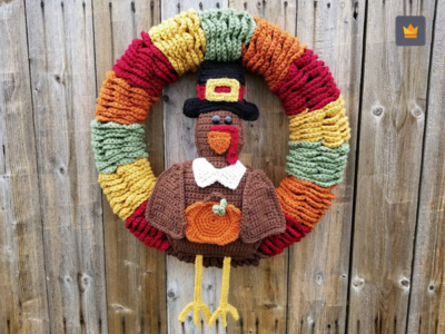 crochet Thanksgiving Wreath easy pattern