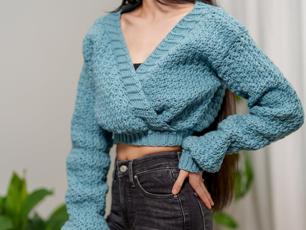 crochet Wrap Sweater easy pattern