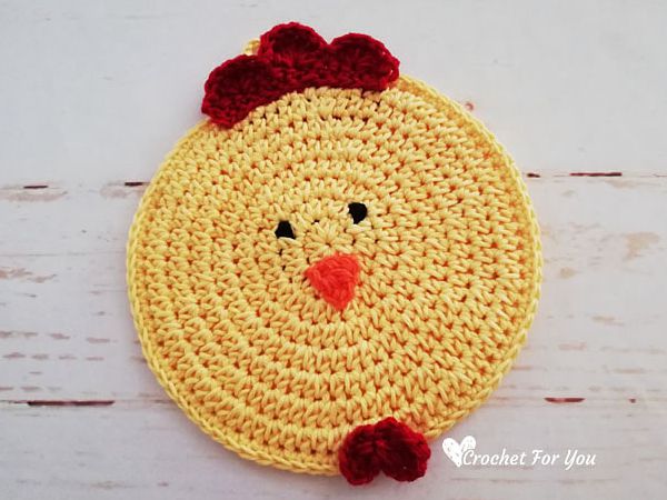 crochet Chicken Potholder free pattern